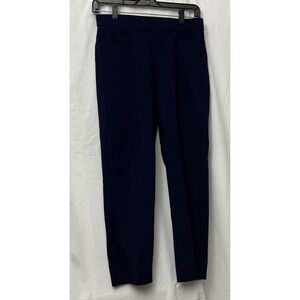 Susan Graver Women's Navy Blue Pocketed‎ Stretch Pull-On Ankle Pants - SZ 8